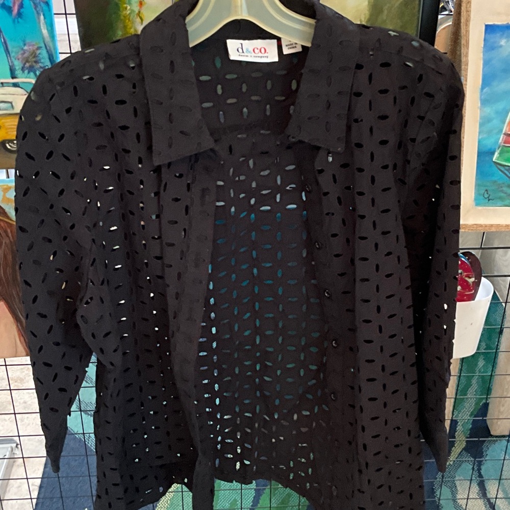 Chic Black Cut-Out Blouse